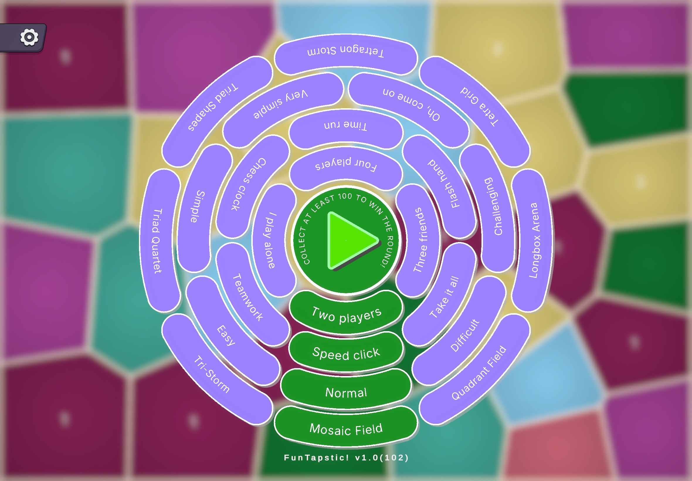 Funtapstic gameplay screenshot - Menu