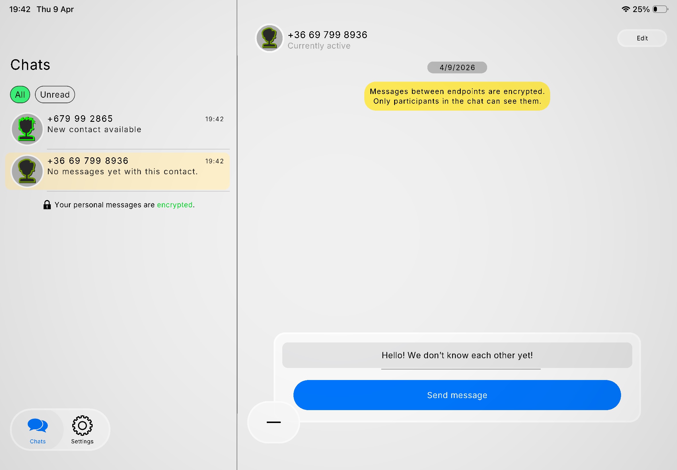 TheChat gameplay screenshot - Send Messages
